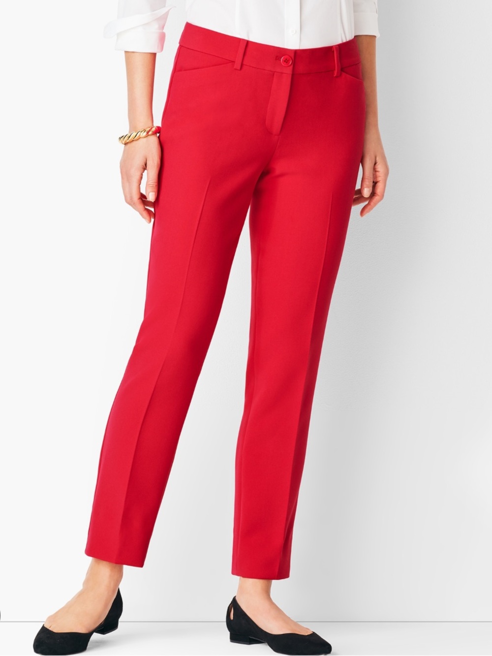 Talbots Straight-Leg Dress Pants in Red